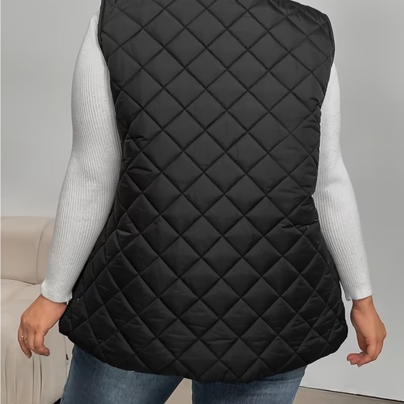 Quilted Black Sleeveless Puffer Vest - Picture 3 of 8